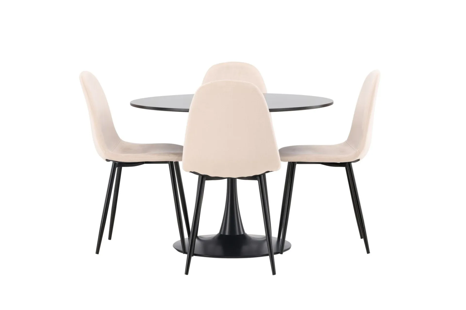 Venture Home Spisegrupper-Glade Spisegruppe 100 cm Rund med 4 Polar Stoler Beige,Svart