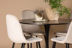 Venture Home Spisegrupper-Glade Spisegruppe 100 cm Rund med 4 Polar Stoler Beige,Svart