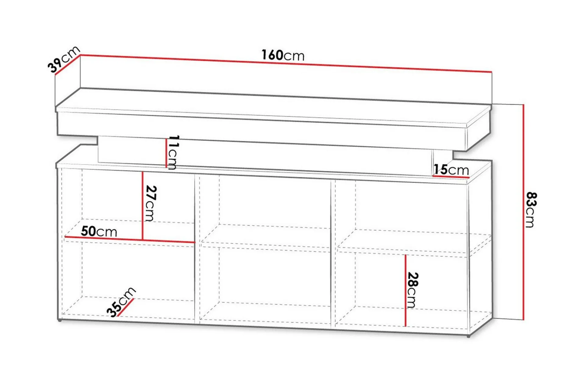 Concept 55 Skap|Oppbevaringsskap-Glenndale Highboard Hvit