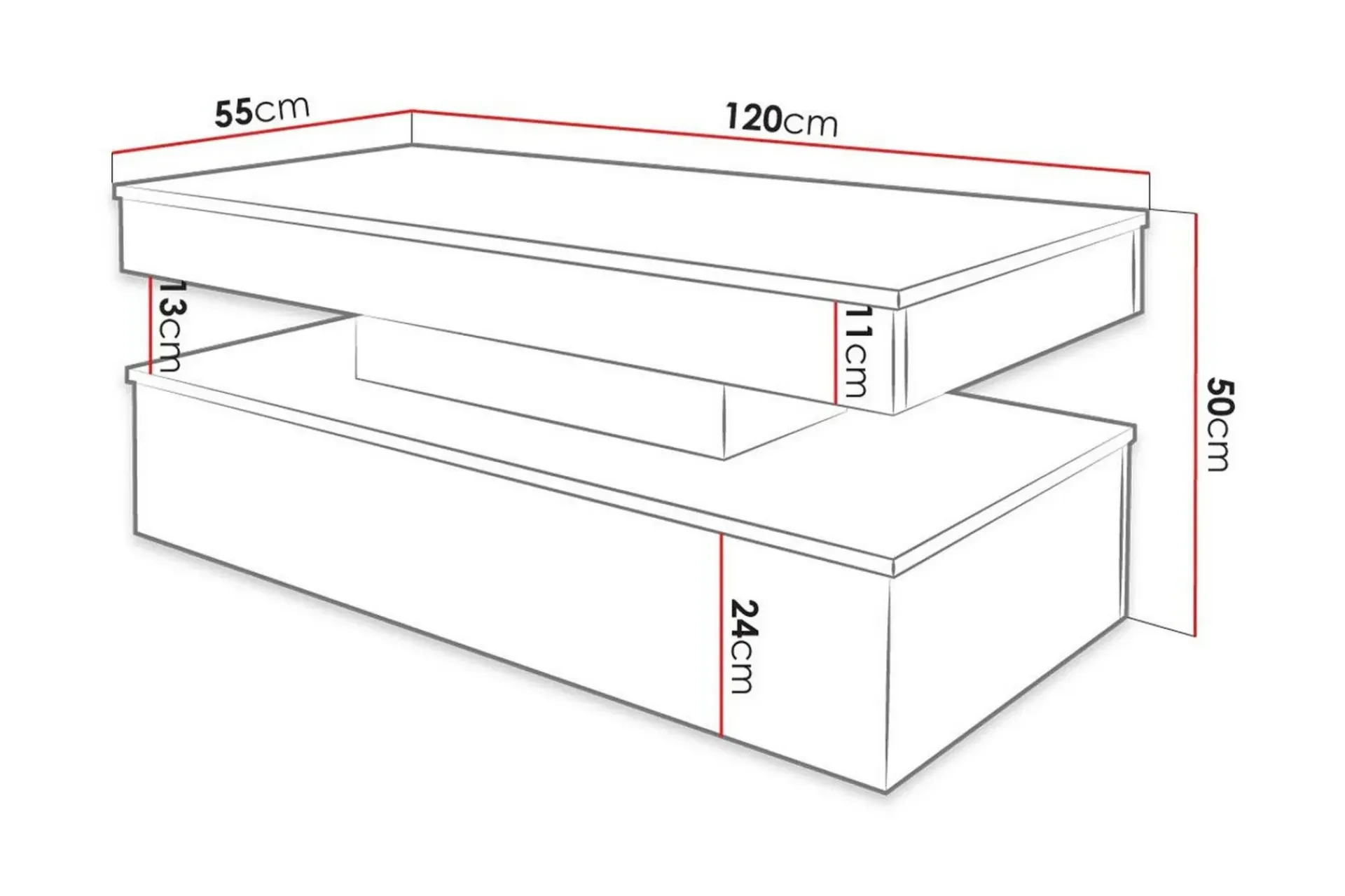 Concept 55 Sminkebord & Toalettbord|Sofabord-Glenndale Soffbord 55 cm White Hvit