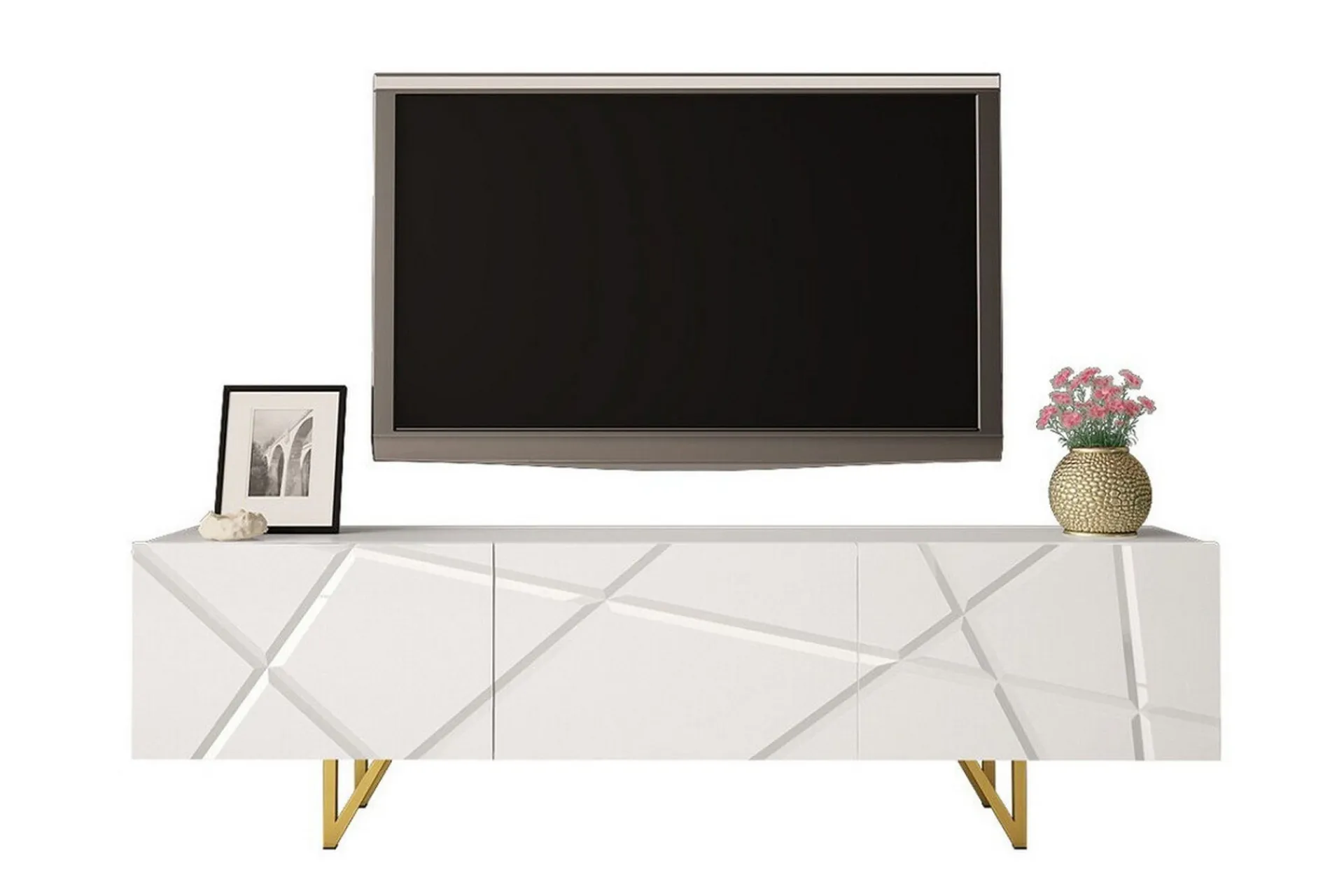 Concept 55 Tv-Benk & Mediabenk-Glenndale Tv-skåp 180 cm White Hvit