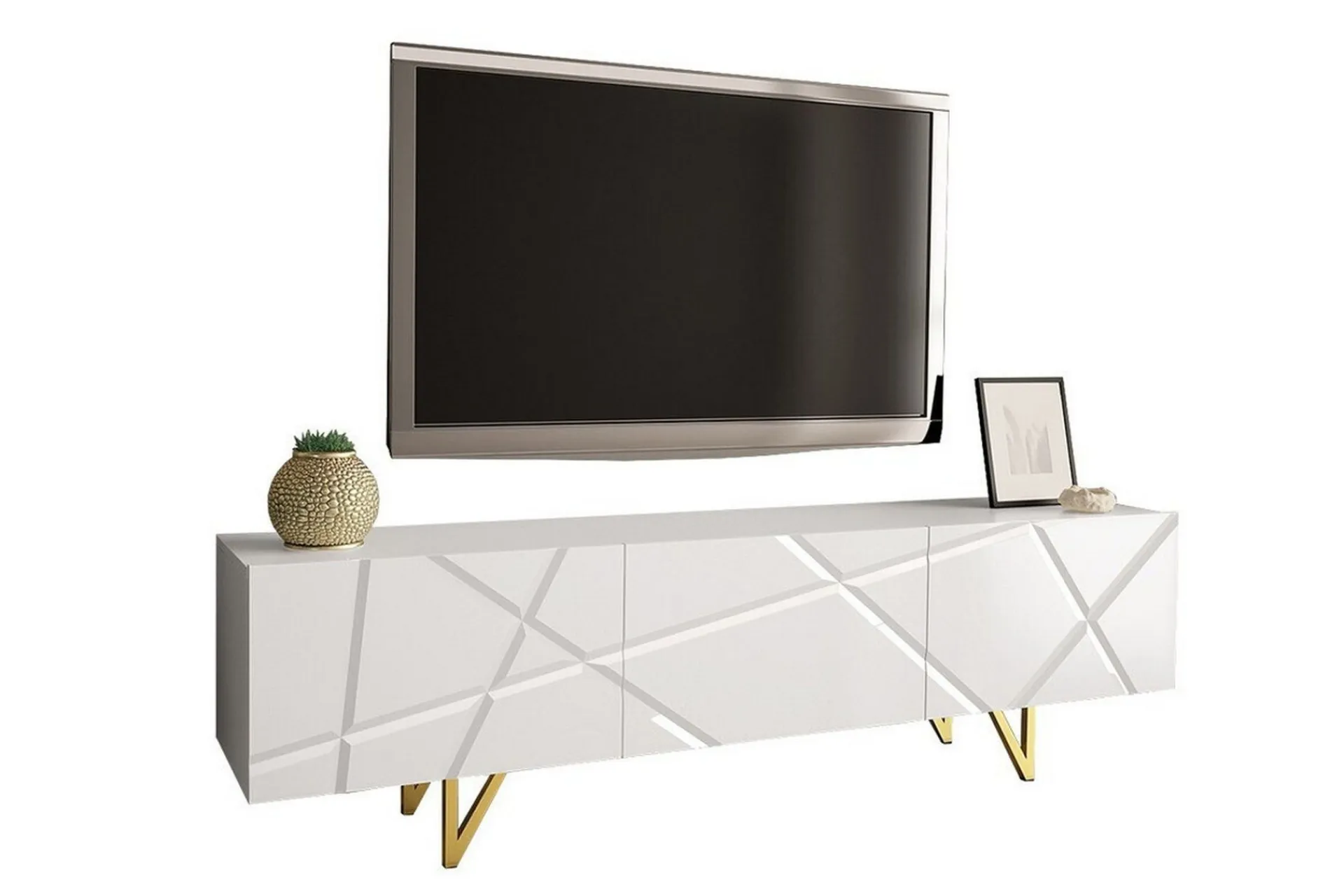 Concept 55 Tv-Benk & Mediabenk-Glenndale Tv-skåp 180 cm White Hvit