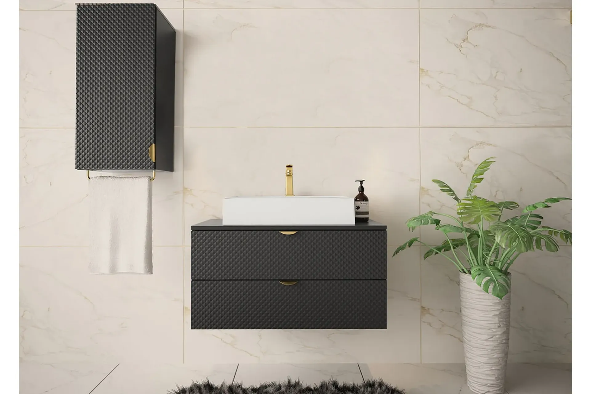 Concept 55 Baderom-Glenndale Tvättställsskåp Black Svart