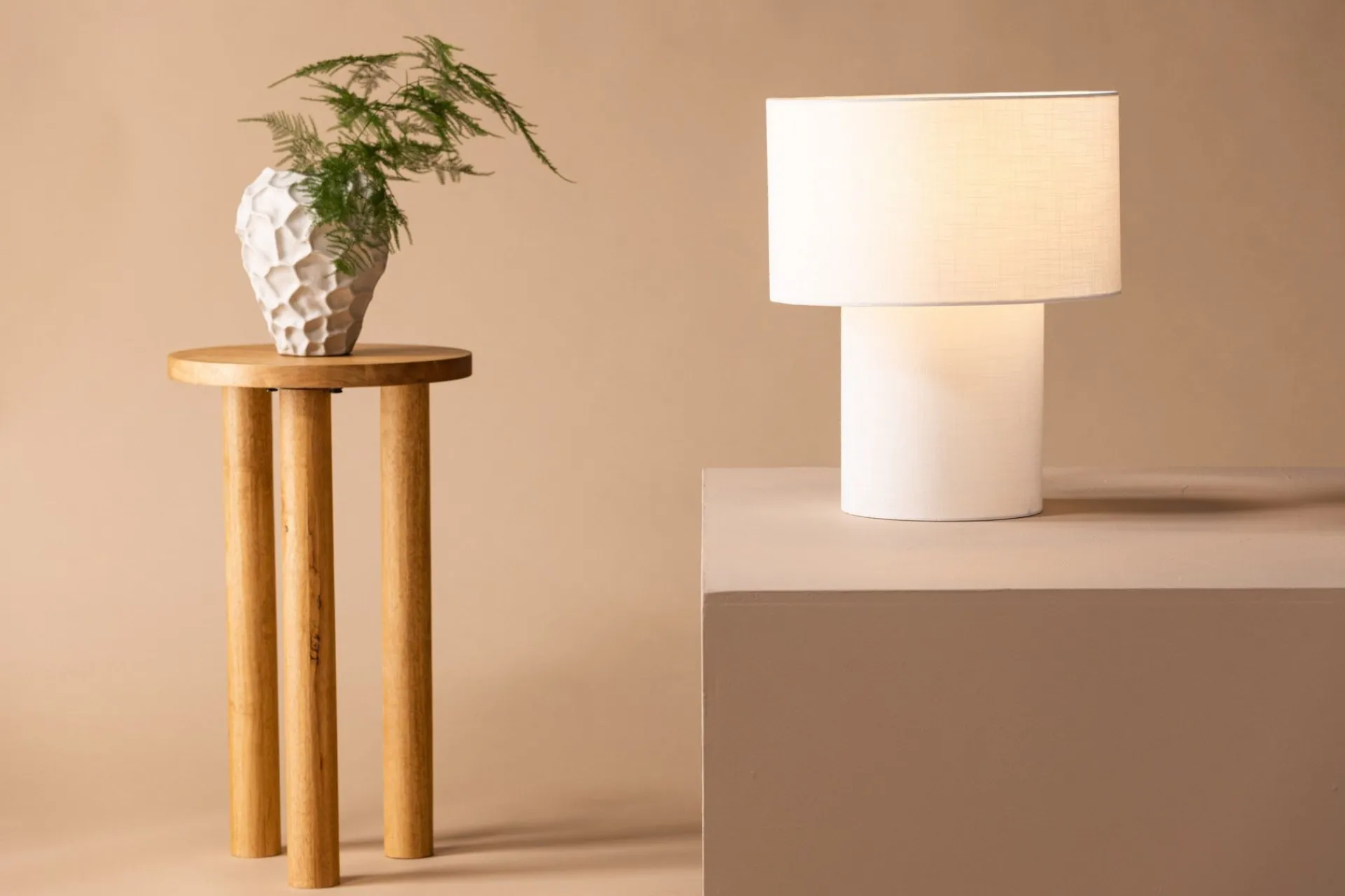 Venture Home Bordlampe|Vinduslampe-Globia Bordlampe 40 cm Beige