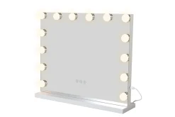 Glow Sminkespeil på fot 50 cm med LED belysning/lamper Hollywood speil
