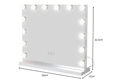 Glow Sminkespeil på fot 50 cm med LED belysning/lamper Hollywood speil