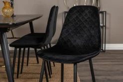 Venture Home Spisegrupper-Gold Spisegruppe Forlengningsbar 180-220 cm Rektangulær med 6 Polar Stoler Svart