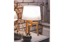 Nattbordslampe|Bordlampe-Gorgona Bordlampe 42 cm E14 Lett ved,Hvit