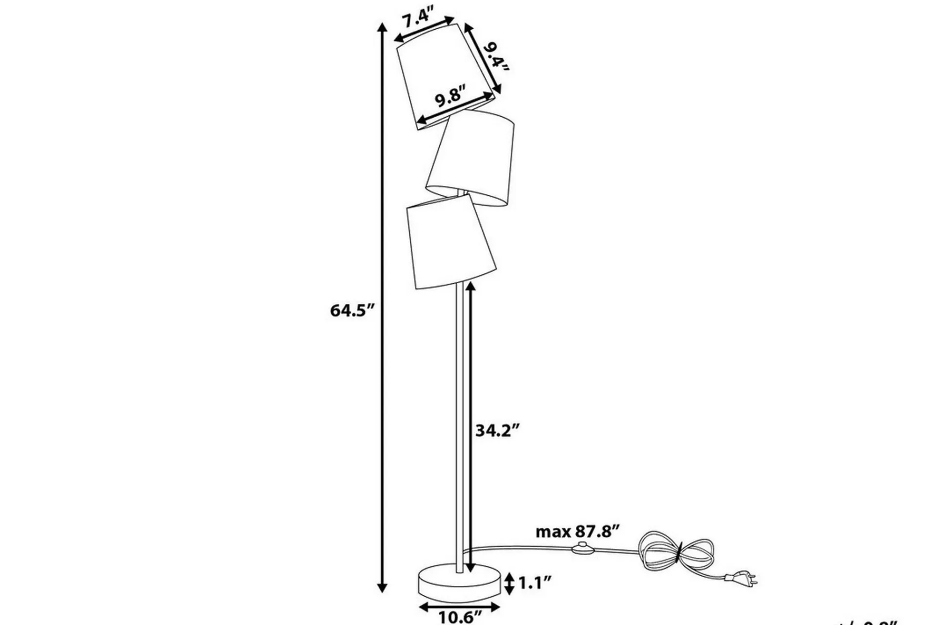 Grande Gulvlampe 164 cm