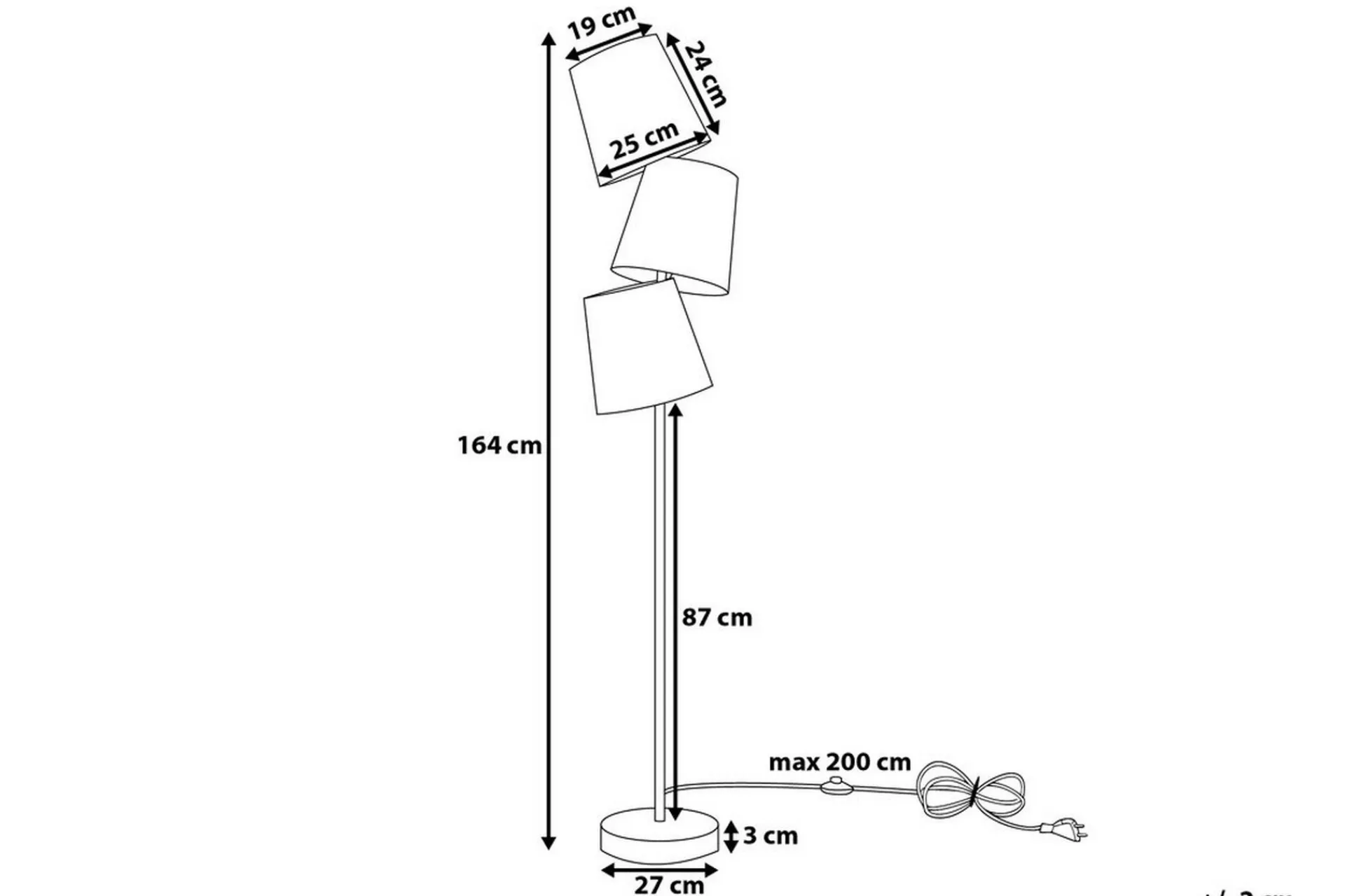 Grande Gulvlampe 164 cm