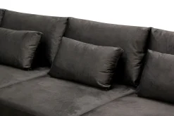 Scandinavian Choice Velour Sofa & Fløyel Sofa|Sofa Med Sjeselong-Grande 5-seters Sofa med Sjeselong Venstre Mørkegrå