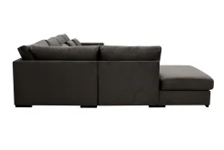Scandinavian Choice Velour Sofa & Fløyel Sofa|Sofa Med Sjeselong-Grande 5-seters Sofa med Sjeselong Venstre Mørkegrå