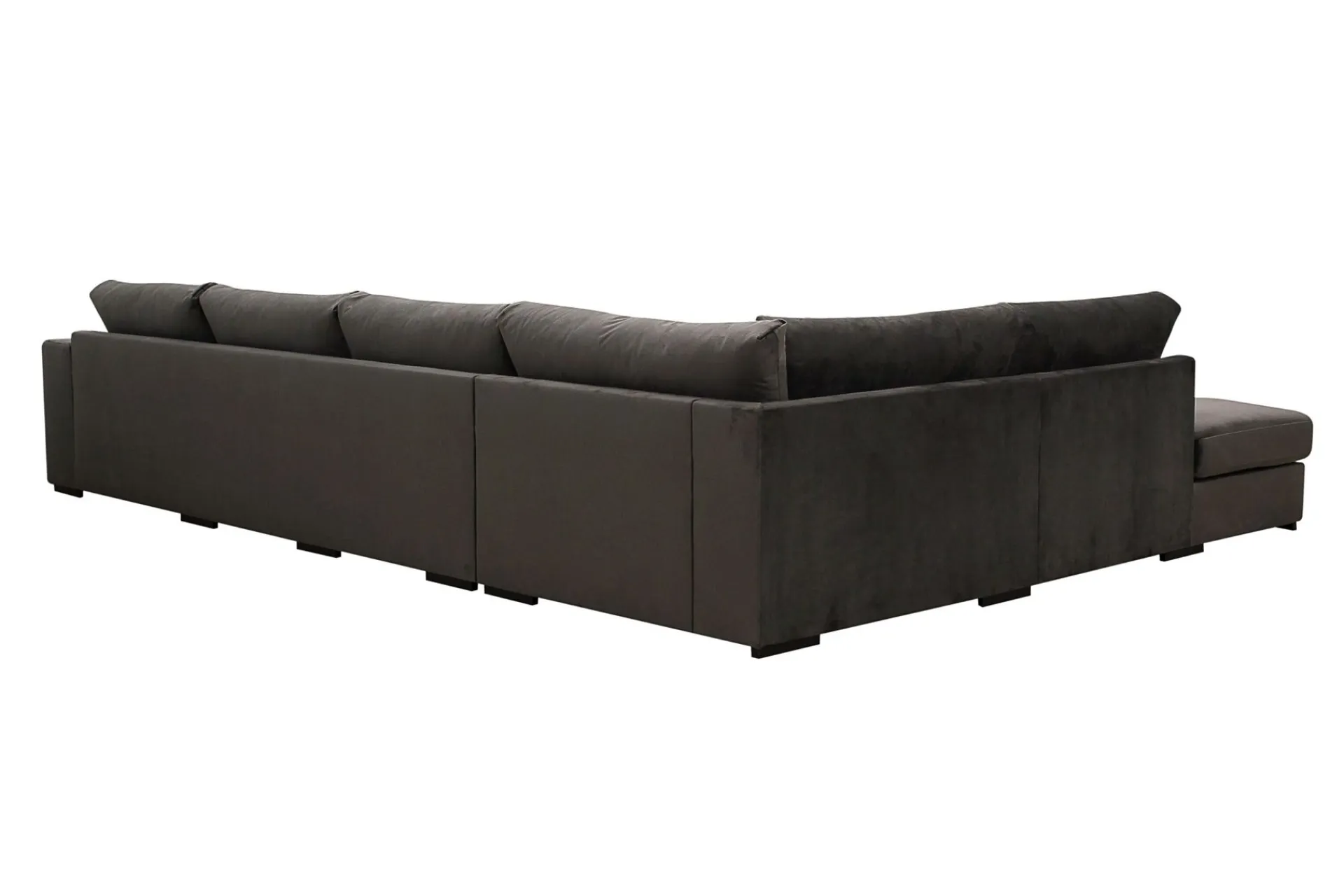 Scandinavian Choice Velour Sofa & Fløyel Sofa|Sofa Med Sjeselong-Grande 5-seters Sofa med Sjeselong Venstre Mørkegrå