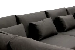 Scandinavian Choice Velour Sofa & Fløyel Sofa|Sofa Med Sjeselong-Grande 5-seters Sofa med Sjeselong Venstre Mørkegrå