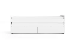 Basic Home Sengeramme & Sengestamme-Granvik Sengeramme 90x200 cm uttrekkbar med ekstraseng og oppbevaring inkludert 2 madrasser Vit