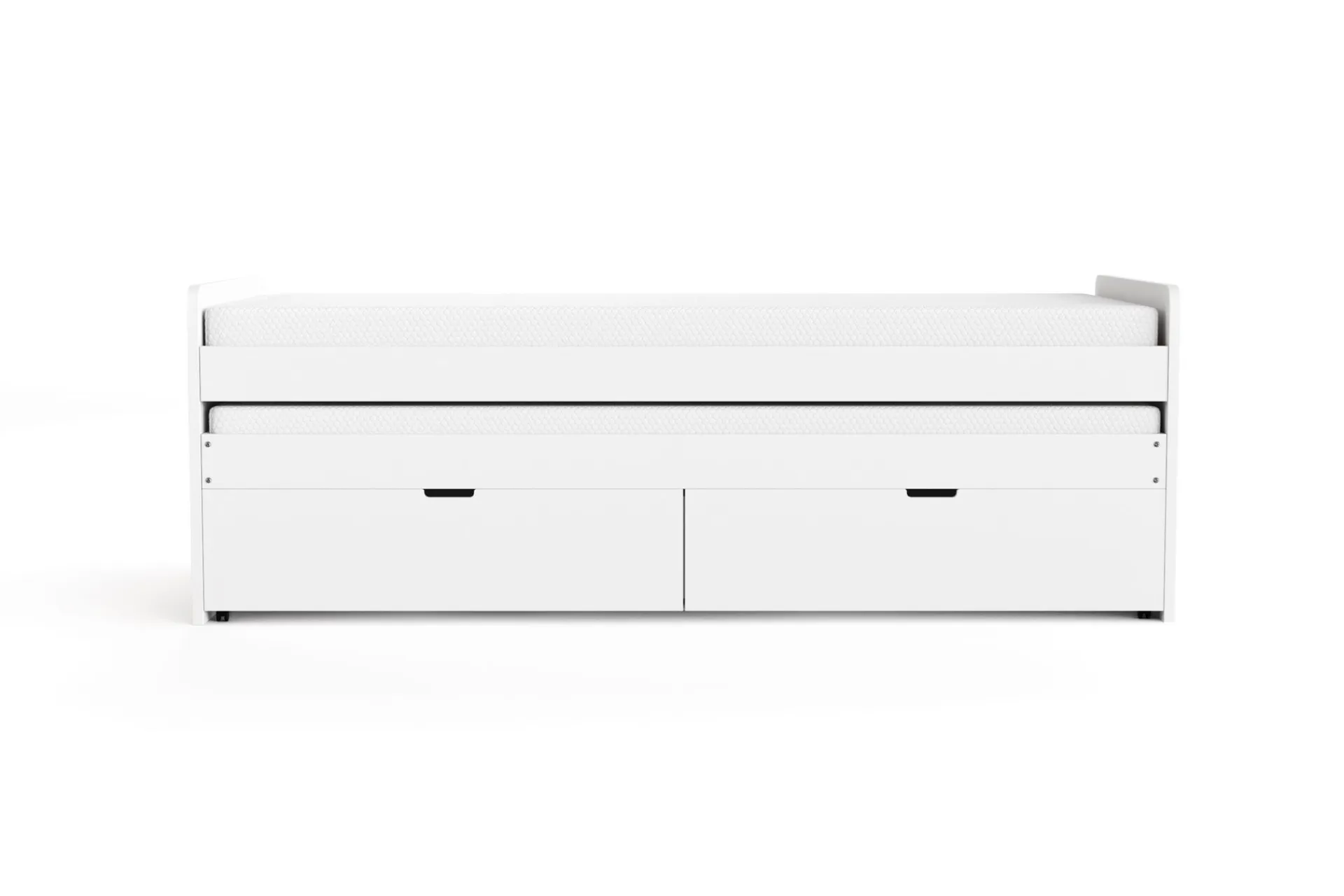 Basic Home Sengeramme & Sengestamme-Granvik Sengeramme 90x200 cm uttrekkbar med ekstraseng og oppbevaring inkludert 2 madrasser Vit