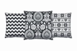 Pynteputer-Gravel Pute 43x43 cm 3-pack Svart,Hvit