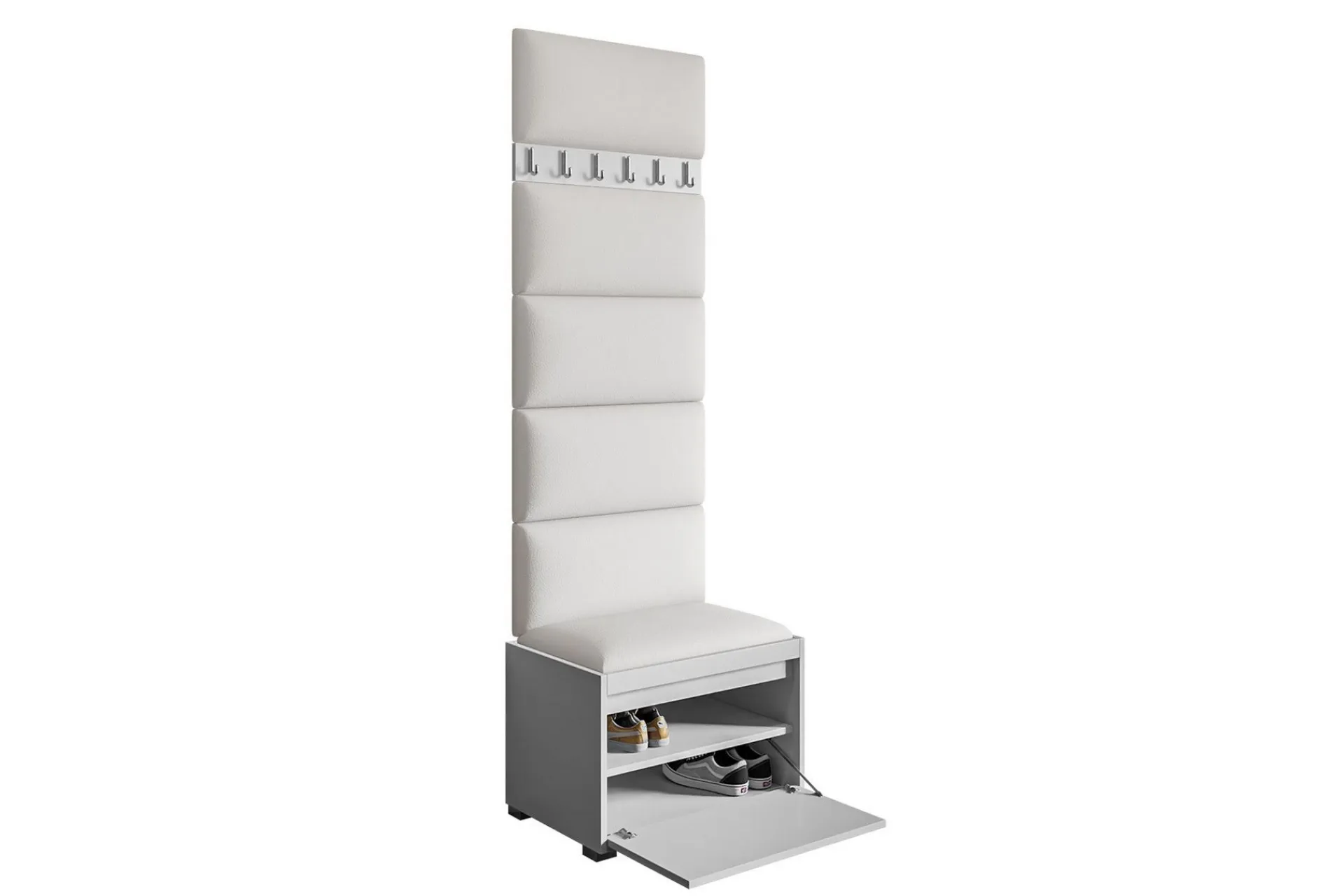 Møbelsett Til Gang & Entre|Gangoppbevaring-Grawis Sittebenk med 6-pk Veggdekorasjon 60x30 cm Haze 17