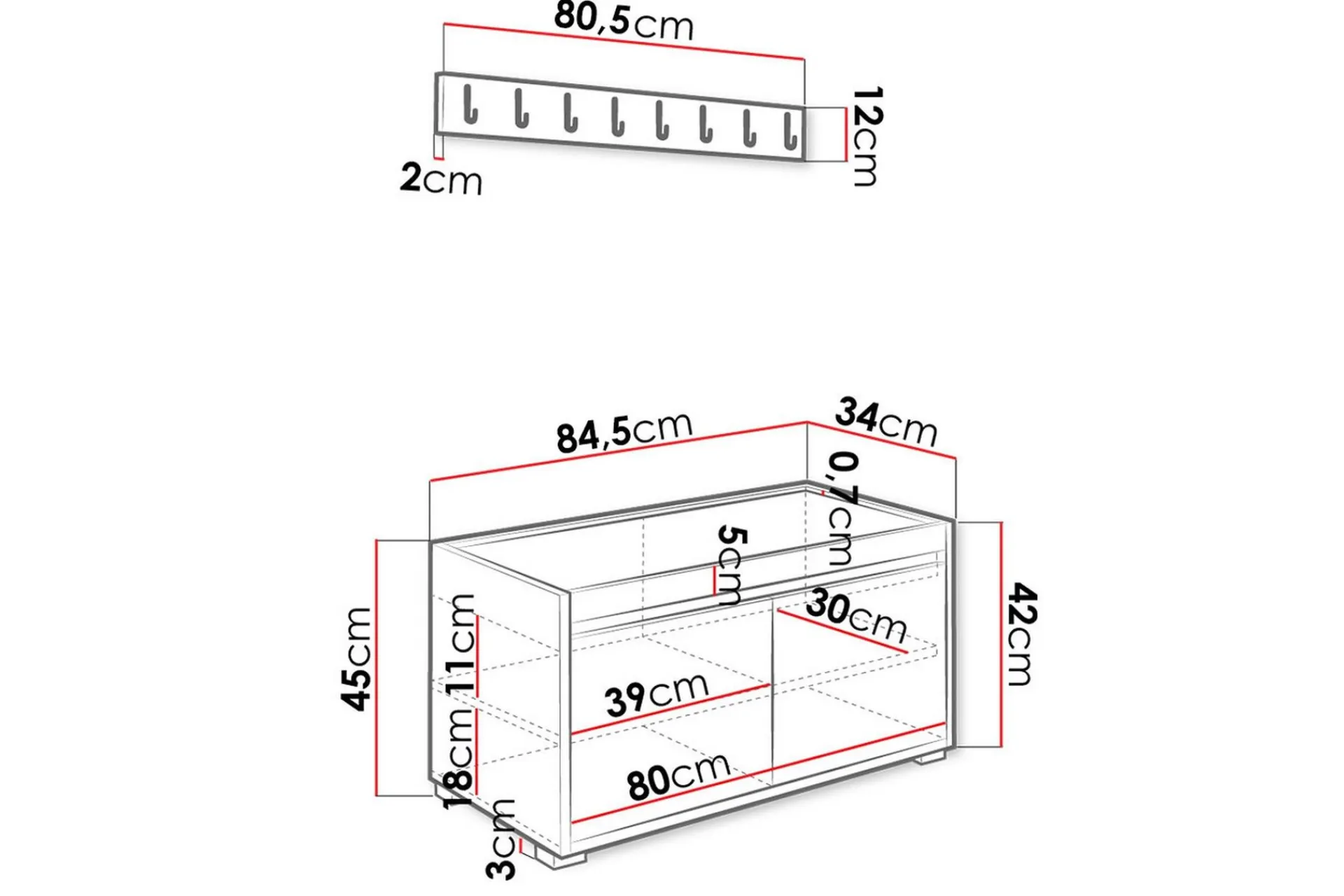 Møbelsett Til Gang & Entre|Møbelsett Til Gang & Entre-Grawis Sittebenk 2-seters med 12-pk Veggdekorasjon 40x30 cm Alm 3