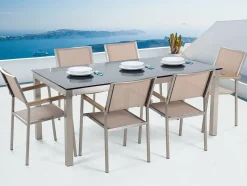 Spisegrupper Hage-Grosseto Hagegruppe Med Bord + 6 Stoler Beige
