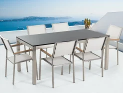 Spisegrupper Hage-Grosseto Hagegruppe Med Bord + 6 Stoler Svart