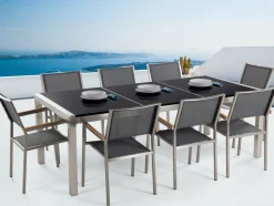 Spisegrupper Hage-Grosseto Hagegruppe Med Bord + 8 Stoler Svart