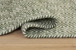 KM Home Moderne Tepper-Gåsöga Ullteppe 75x200 cm Oval Grønn