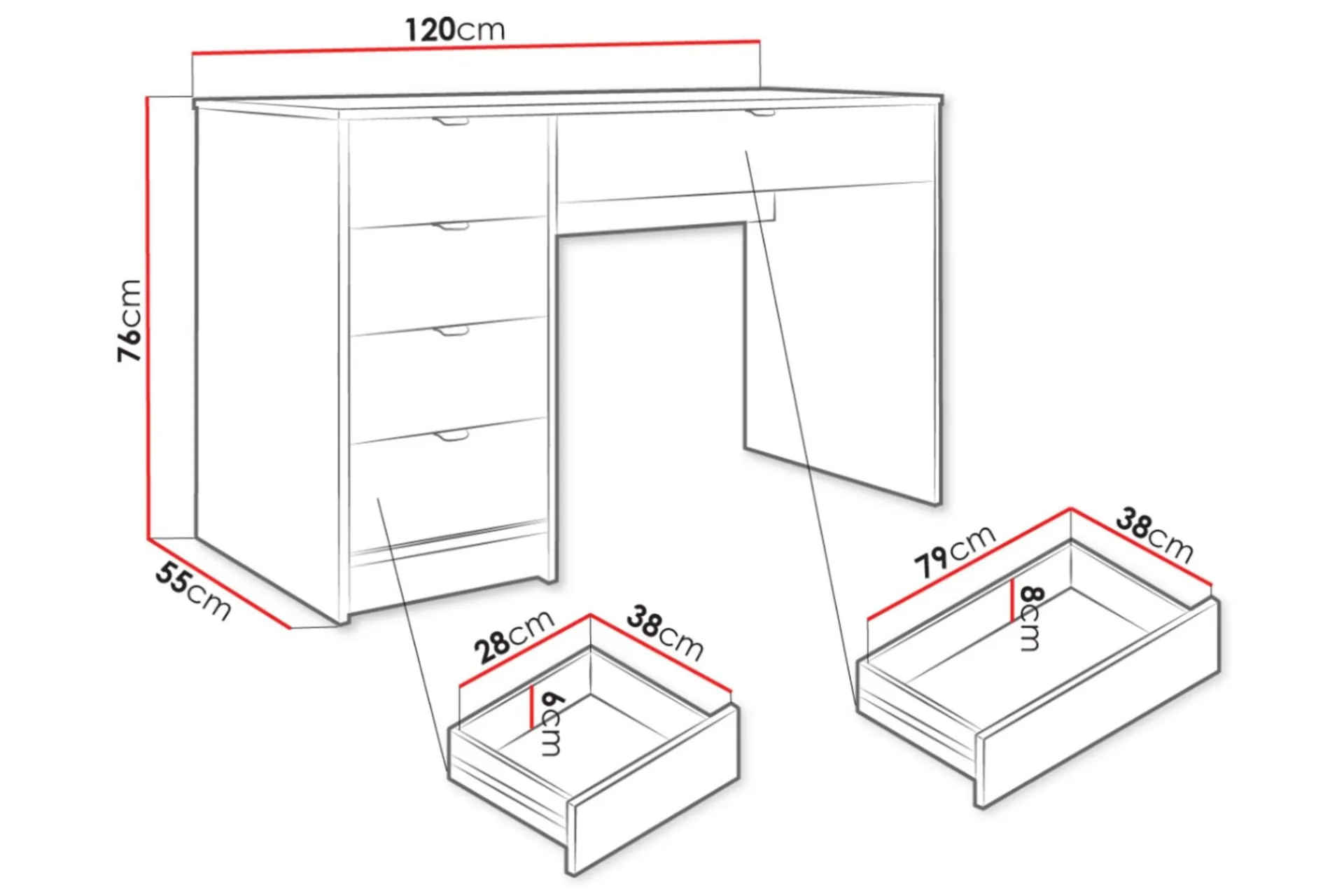 Gudelia Sminkebord 120 cm