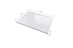 Bathlife Baderom-Gyttorp Dusjkar 90x120 cm Hvit