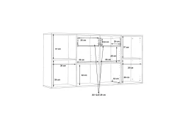 Sideboard & Skjenker-Haba Skjenk 34x162 cm Brun,Hvit