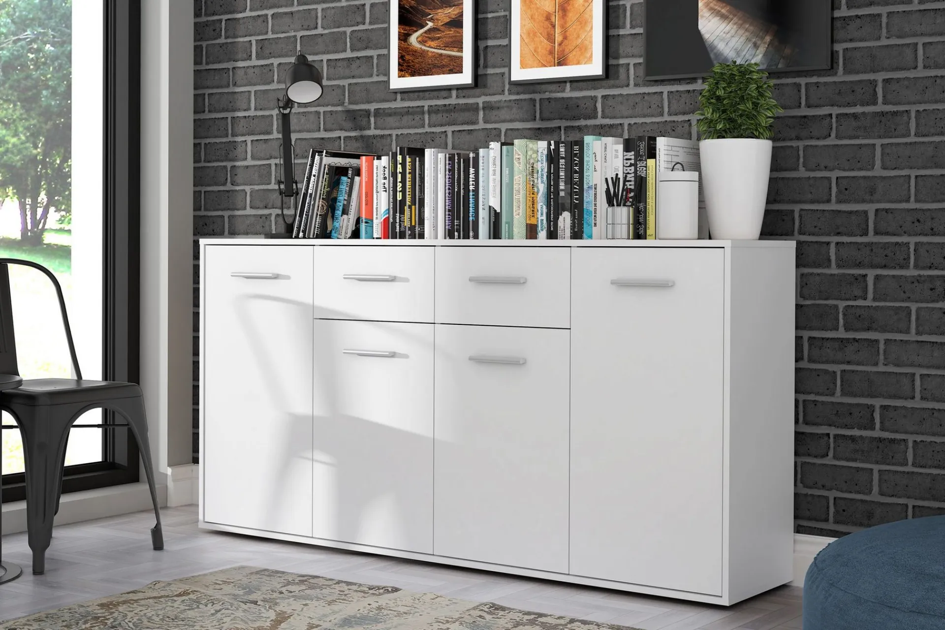 Sideboard & Skjenker-Haba Skjenk 34x162 cm Hvit