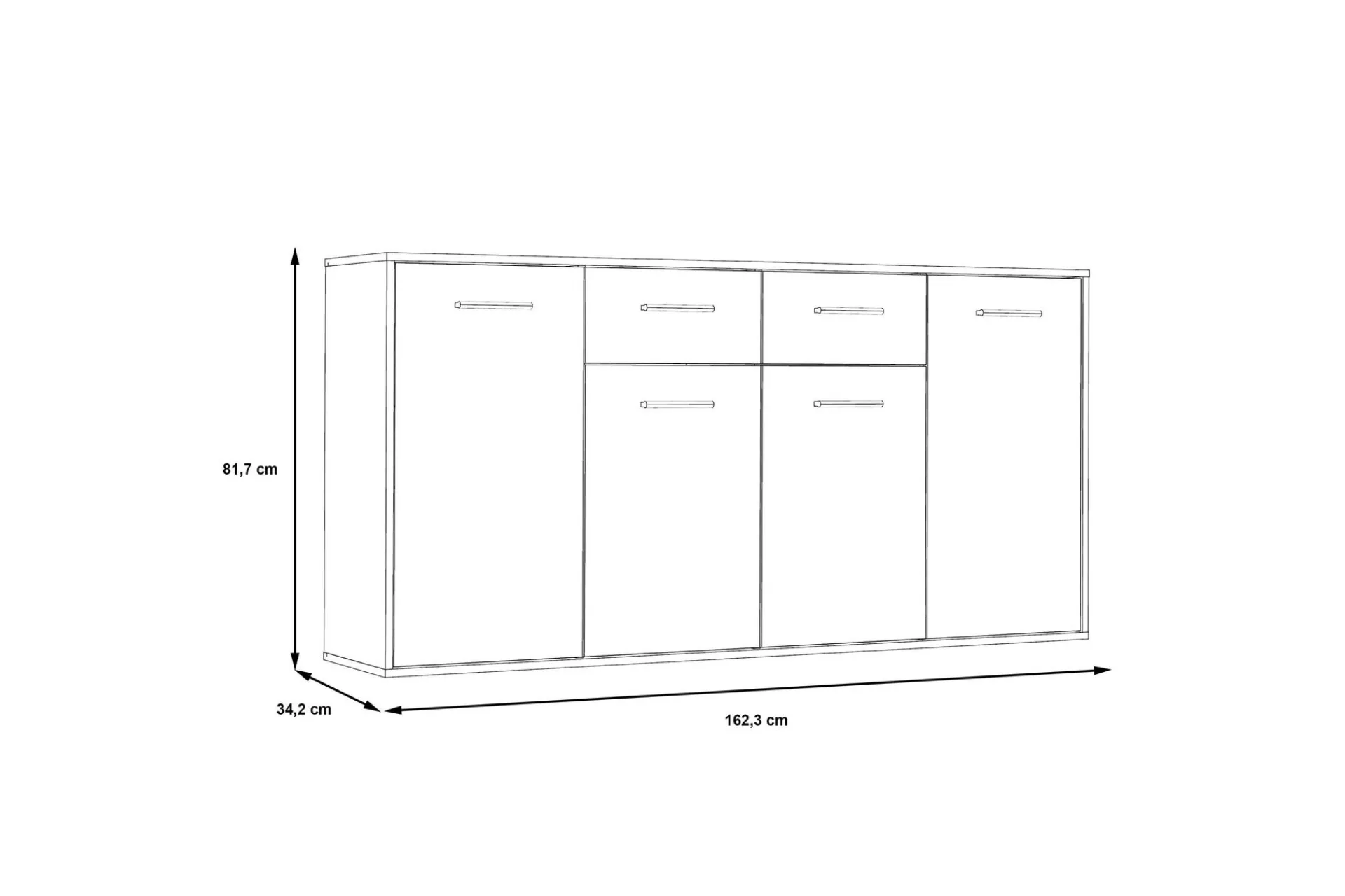 Sideboard & Skjenker-Haba Skjenk 34x162 cm Hvit