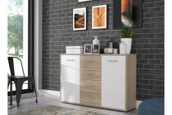Sideboard & Skjenker-Haba Skjenk 34x123 cm Brun,Hvit