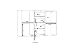 Sideboard & Skjenker-Haba Skjenk 34x123 cm Brun,Hvit