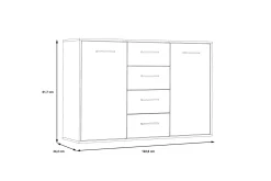 Sideboard & Skjenker-Haba Skjenk 34x123 cm Brun,Hvit