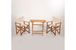 Hagebord- og stolsett (3 deler) Rathore Krem