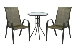 Hagegruppe DUBLIN bord og 2 stoler D60xH70cm
