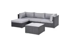 Loungesett|Loungesett-Hagehjørnesofa Sano Svart,Grey
