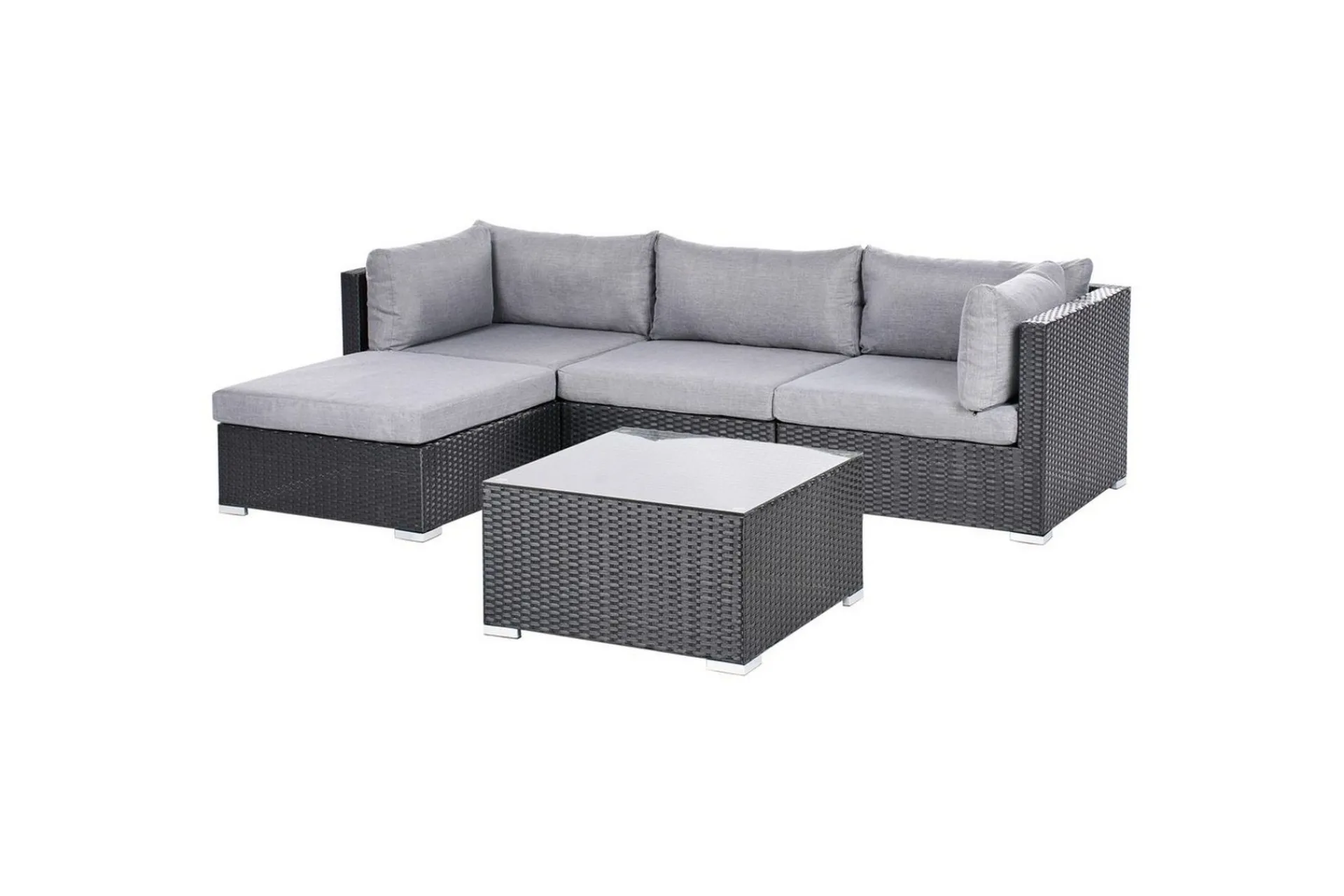 Loungesett|Loungesett-Hagehjørnesofa Sano Svart,Grey