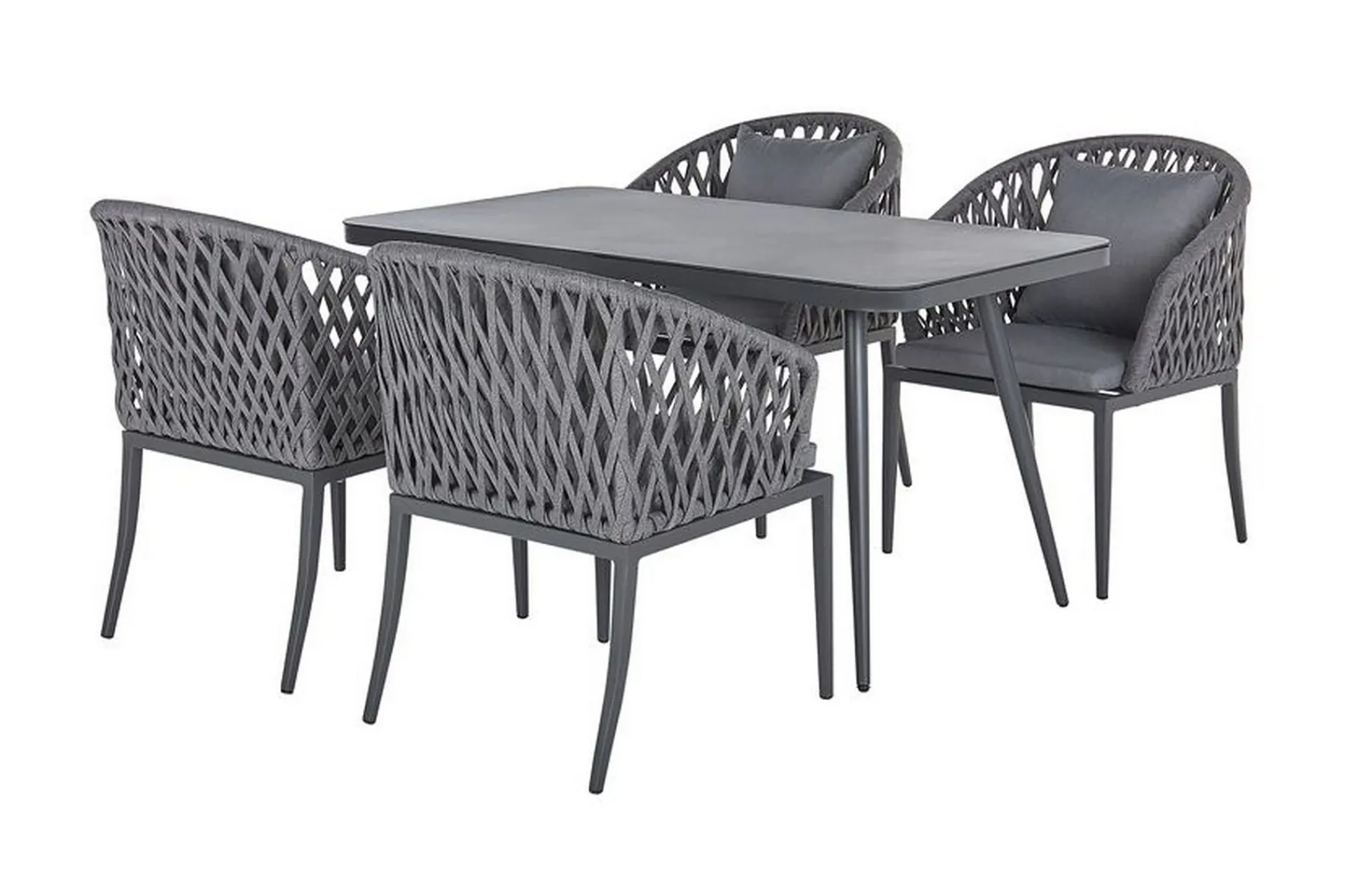 Spisegrupper Hage-Hagemøbelsett aluminium grå LIPARI Grey