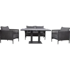 Veranda & Terrasse|Loungemøbler Salg-Hagemøbelsett HOME4YOU Bristol bord, sofa og 2 stoler Grå