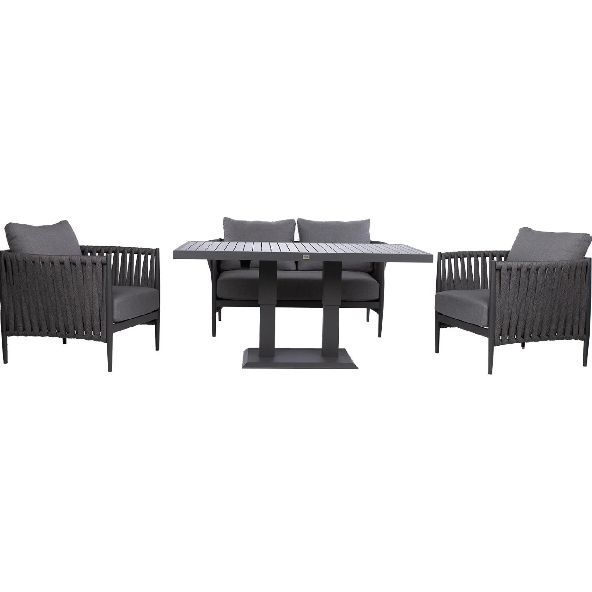 Veranda & Terrasse|Loungemøbler Salg-Hagemøbelsett HOME4YOU Bristol bord, sofa og 2 stoler Grå
