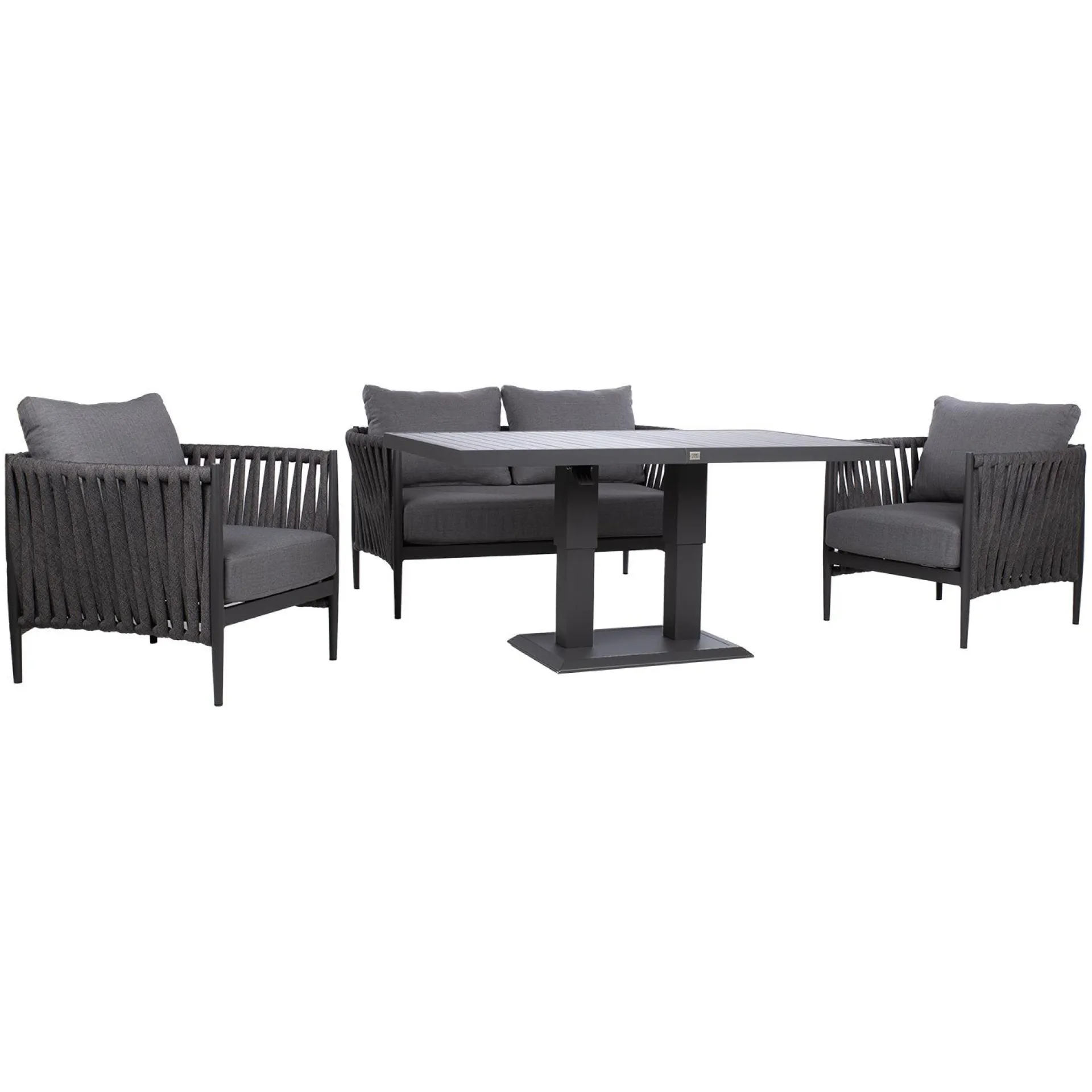 Veranda & Terrasse|Loungemøbler Salg-Hagemøbelsett HOME4YOU Bristol bord, sofa og 2 stoler Grå