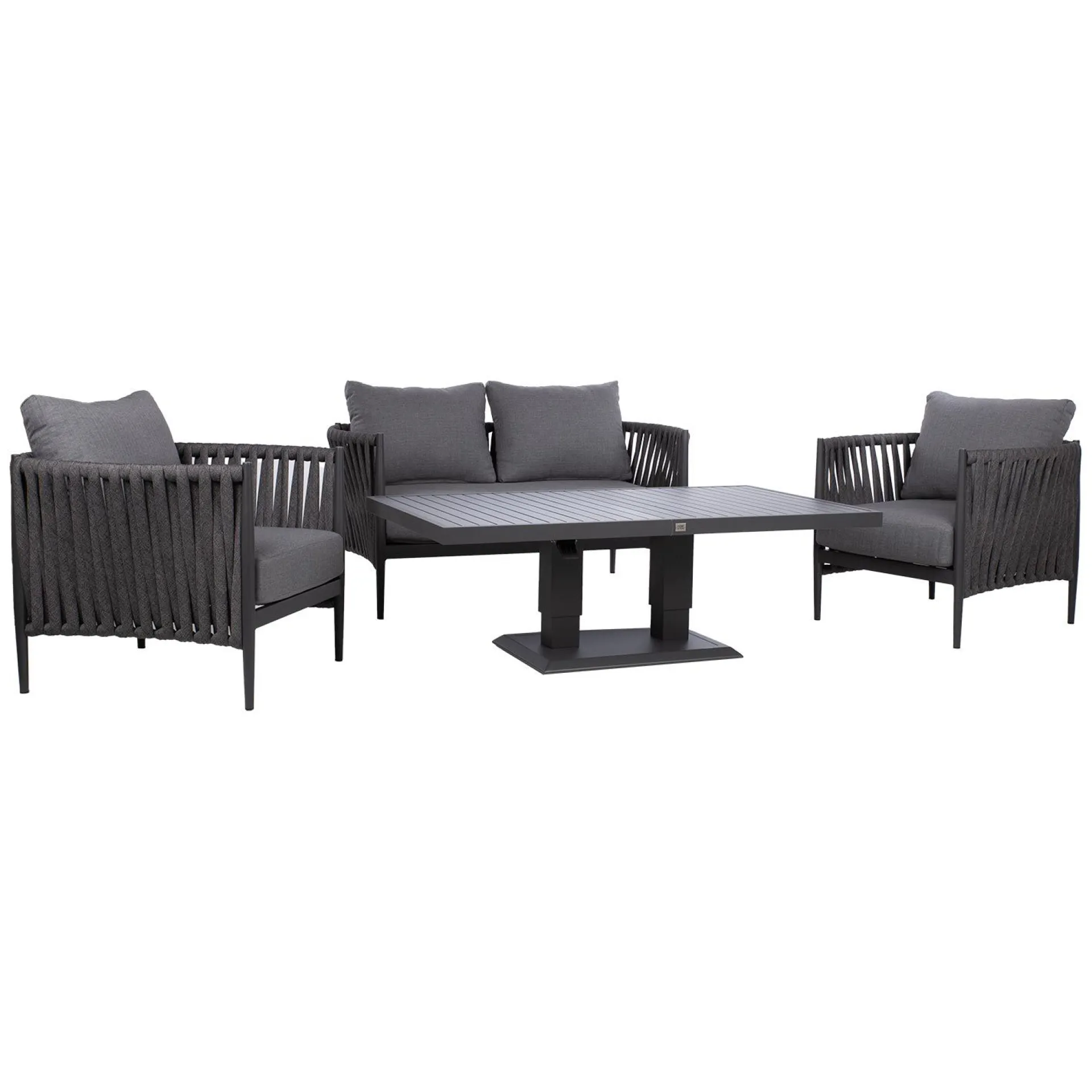 Veranda & Terrasse|Loungemøbler Salg-Hagemøbelsett HOME4YOU Bristol bord, sofa og 2 stoler Grå