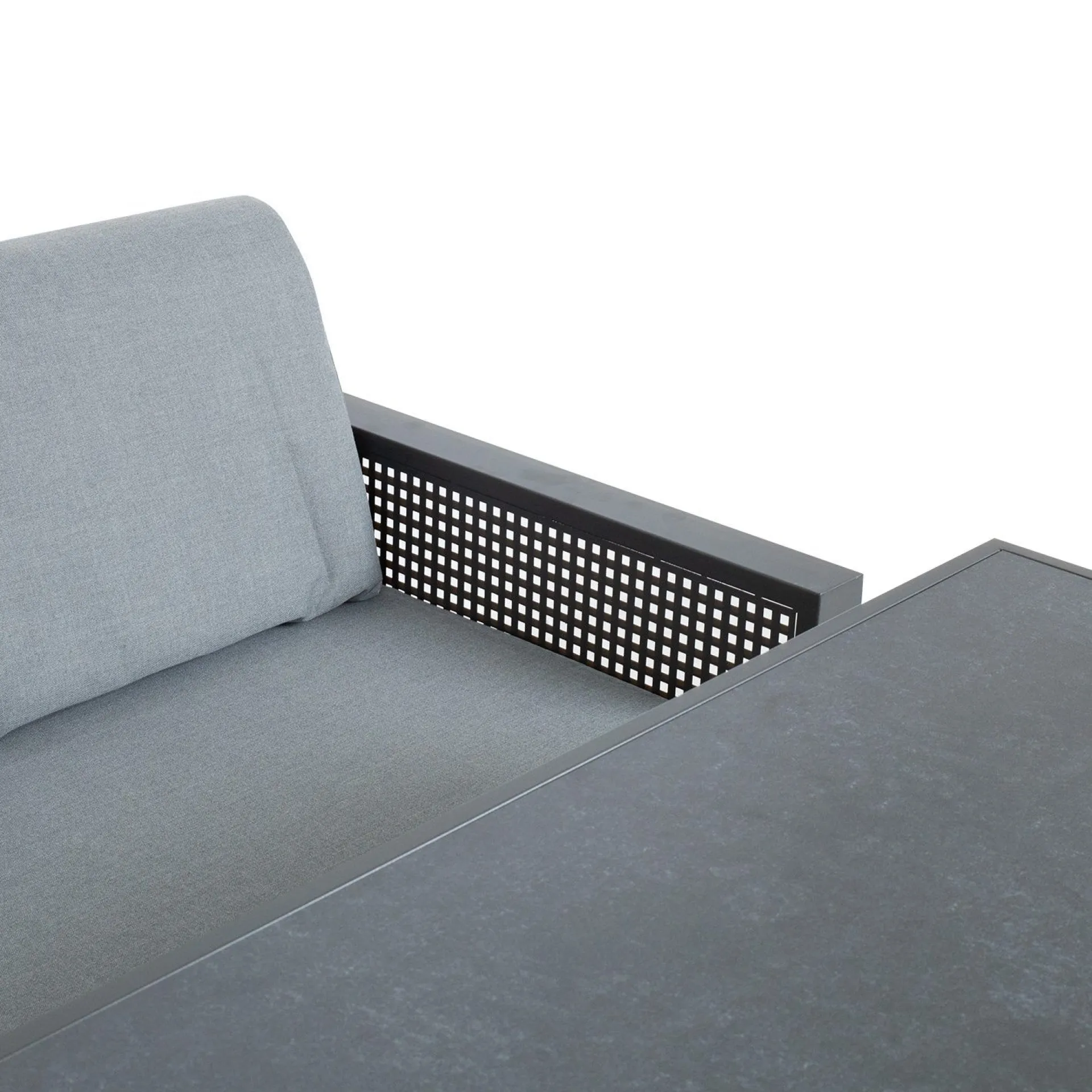 Veranda & Terrasse|Loungemøbler Salg-Hagemøbelsett HOME4YOU Delgado hjørnesofa, bord og benk Grå
