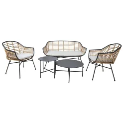 Hagemøbelsett HOME4YOU Lunde sofa, 2 stoler og 2 bord