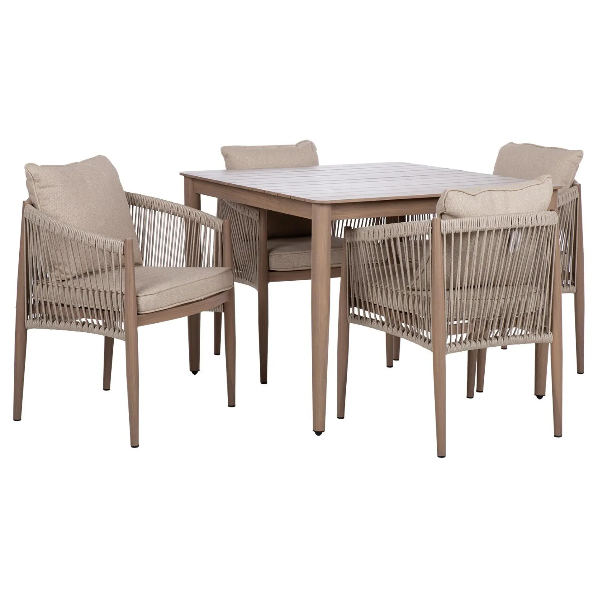 Spisegrupper Hage-Hagemøbelsett HOME4YOU Medina bord og 4 stoler Beige