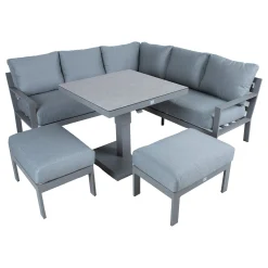 Veranda & Terrasse|Loungemøbler Salg-Hagemøbelsett HOME4YOU Rio 4 deler Gråbeige