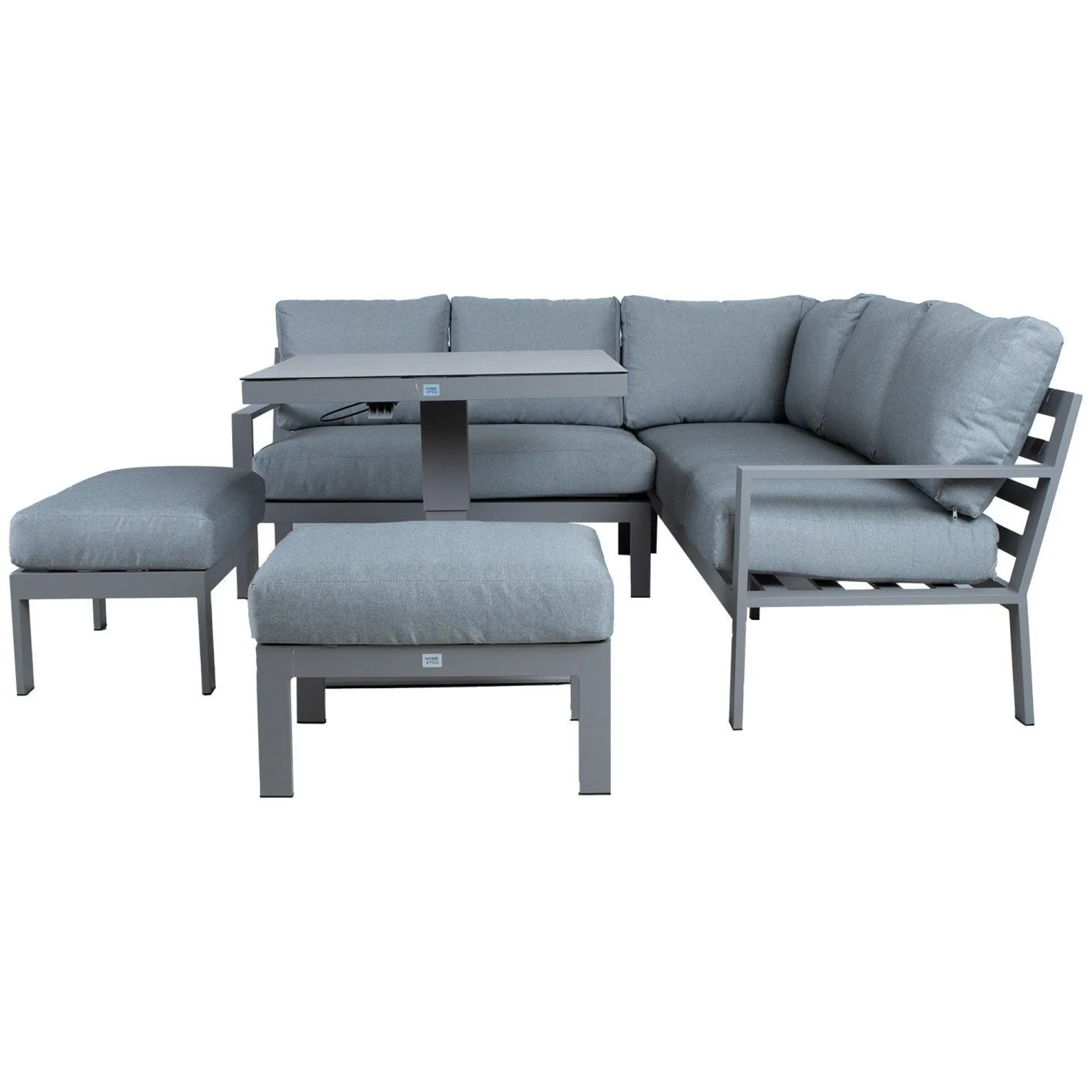 Veranda & Terrasse|Loungemøbler Salg-Hagemøbelsett HOME4YOU Rio 4 deler Gråbeige