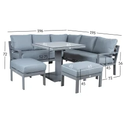 Veranda & Terrasse|Loungemøbler Salg-Hagemøbelsett HOME4YOU Rio 4 deler Gråbeige